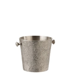 Seau à glace rugueux en aluminium argent 21x21x21cm