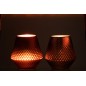 Set de 2 Photophore en verre cuivre 17.5x17.5x18 cm Set de 2 Photophore en verre cuivre 17.5x17.5x18 cm