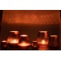 Set de 2 Photophore en verre cuivre 24x24x23 cm Set de 2 Photophore en verre cuivre 24x24x23 cm