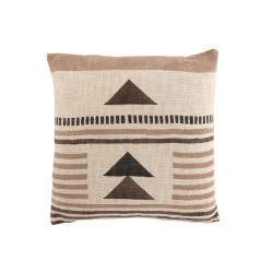 Cuscino quadrato in tessuto beige 43x43x15 cm