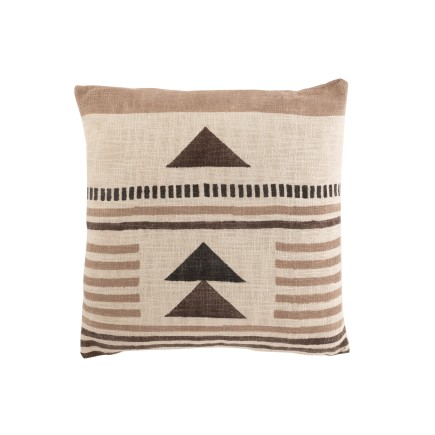 Cuscino quadrato in tessuto beige 43x43x15 cm