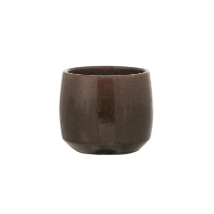 Macetero de cerámica verde de 14.5x14.5x12.5 cm