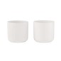 Set de 2 cache-pots en céramique blanc 11x11x11 cm Set de 2 cache-pots en céramique blanc 11x11x11 cm