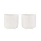 Set de 2 cache-pots en céramique blanc 13.5x13.5x12.5 cm Set de 2 cache-pots en céramique blanc 13.5x13.5x12.5 cm