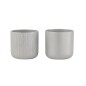 Set de 2 cachepots en céramique gris 11x11x11 cm Set de 2 cachepots en céramique gris 11x11x11 cm