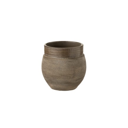 Cache-pot en céramique marron 15x15x15 cm
