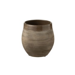 Macetero de cerámica marrón de 19x19x19 cm