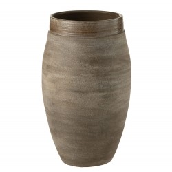 Cachepot de cerámica marrón de 22x22x37 cm