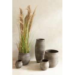 Cache-pot en céramique marron 22x22x37 cm