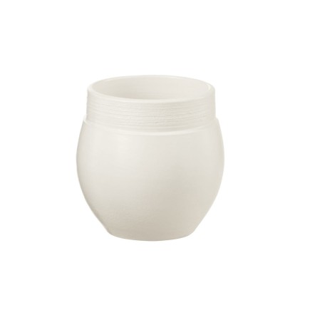Vaso di fiori in ceramica bianca 15x15x15 cm