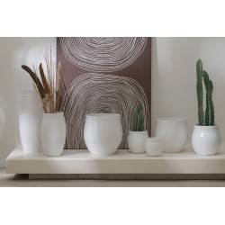 Vaso di fiori in ceramica bianca 15x15x15 cm