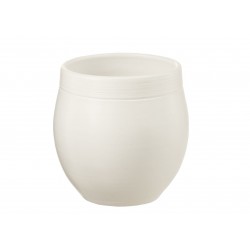 Cachepot de cerámica blanco de 19x19x19 cm