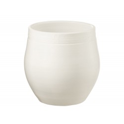 Cachepot de cerámica blanco de 29x29x29 cm
