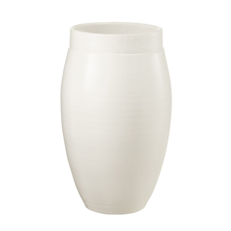 Vase long en céramique blanc 22x22x37 cm
