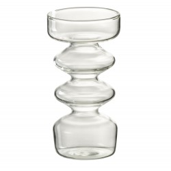 Vase en verre transparent 7x7x14 cm