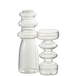 Vase en verre transparent 7x7x21 cm