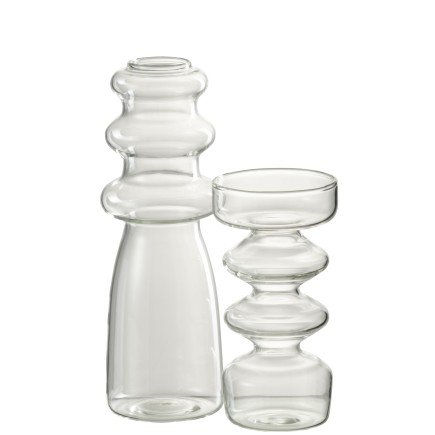 Vase en verre transparent 7x7x21 cm
