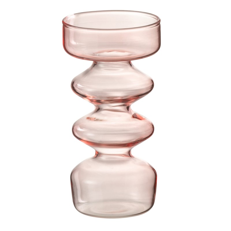 Vase en verre rose 7.5x7.5x14 cm Vase en verre rose 7.5x7.5x14 cm