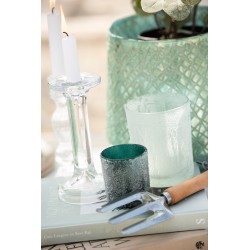 Chandelier lisse en verre transparent 9x9x18.5 cm