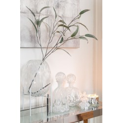 Vase décoratif sur pied en verre blanc 20x20x37 cm