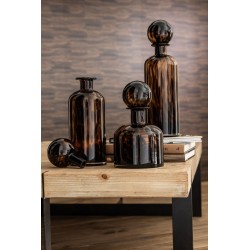 Bouteille avec bouchon tacheté en verre marron 15x15x25 cm