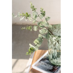 Photophore en verre vert menthe 20x20x30 cm