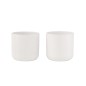 Set de 2 cache-pots en céramique Blanc 7x7x6.5cm Set de 2 cache-pots en céramique Blanc 7x7x6.5cm