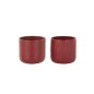 Set de 2 cache-pots en céramique Rouge 7x7x6.5cm Set de 2 cache-pots en céramique Rouge 7x7x6.5cm