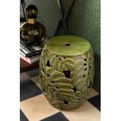 Bouteille avec bouchon en Verre Vert et Or 21x21x29,5cm