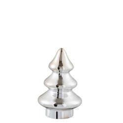 Sapin de Noël décoratif à led en verre argent 9x9x15 cm