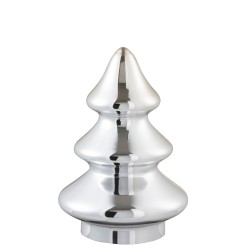 Sapin de Noël décoratif en verre argent