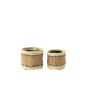 Set de 2 paniers ronds en textile naturel beige 12x12x12 cm Set de 2 paniers ronds en textile naturel beige 12x12x12 cm