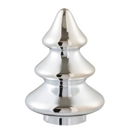 Sapin de Noël décoratif à led en verre argent 18x18x27 cm