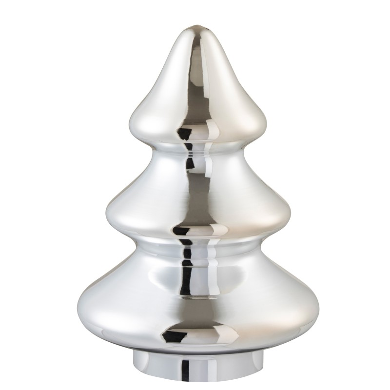 Sapin de Noël décoratif à led en verre argent 18x18x27 cm