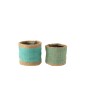 Set de 2 paniers ronds en textile bleu 12x12x12 cm Set de 2 paniers ronds en textile bleu 12x12x12 cm