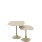 Tables carrées en aluminium beige 41x41x37 cm (set de 2) Tables carrées en aluminium beige 41x41x37 cm (set de 2)