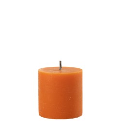 Bougie pilier en paraffine orange 13x13x13 cm