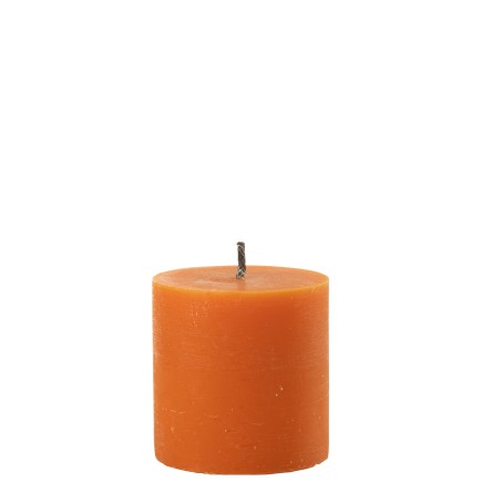 Bougie pilier en paraffine orange 13x13x13 cm