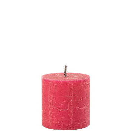 Bougie pilier en paraffine rose 13x13x13 cm