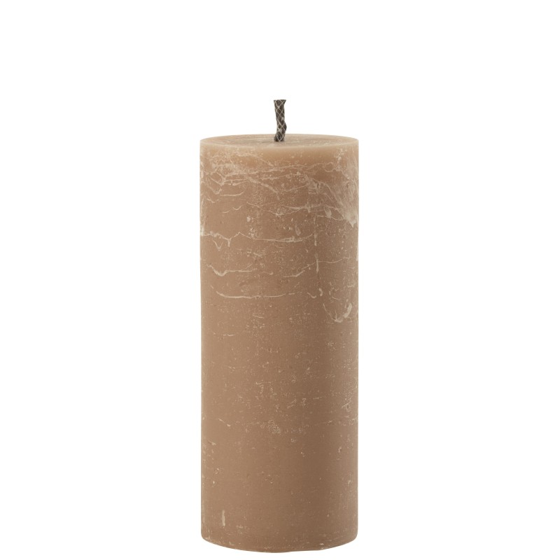 Bougie pilier en paraffine beige 10x10x25 cm