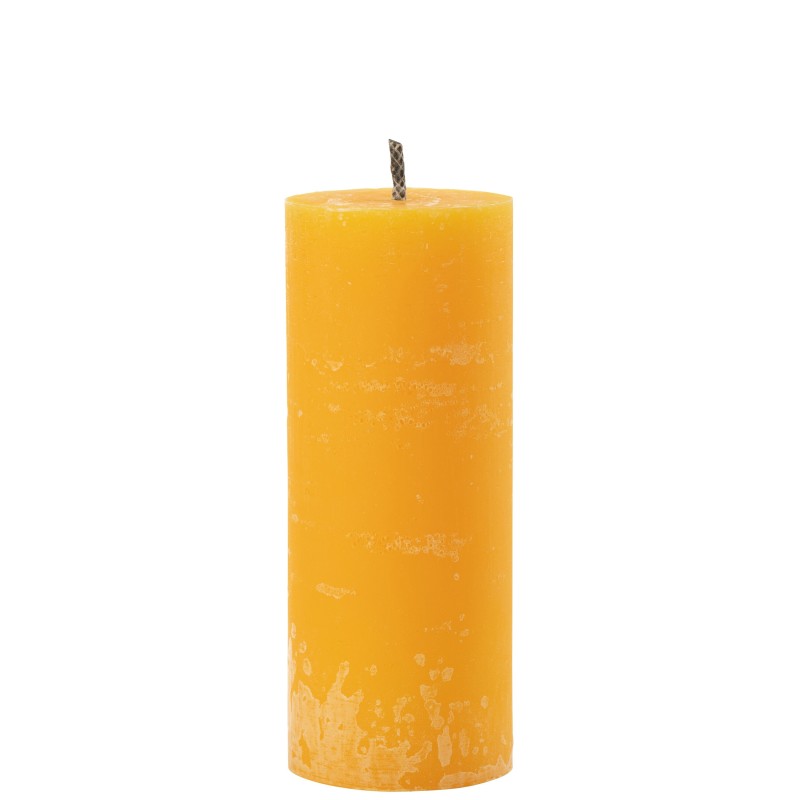 Bougie pilier en paraffine jaune 10x10x25 cm