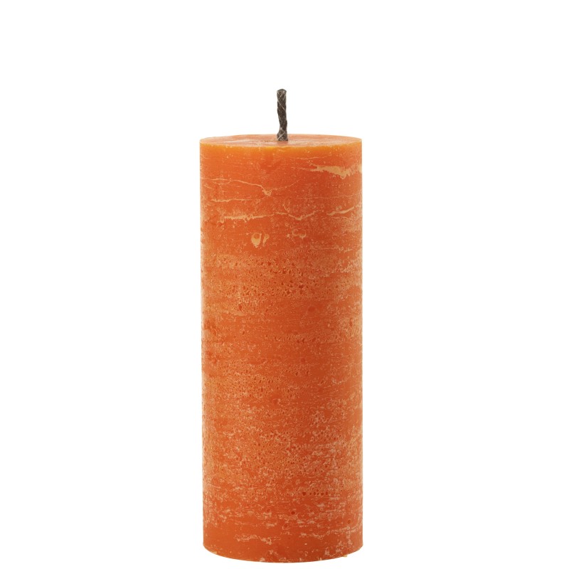 Bougie pilier en paraffine orange 10x10x25 cm