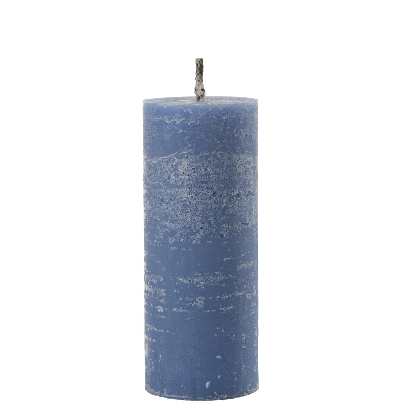 Bougie pilier en paraffine bleu 10x10x25 cm