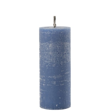 Bougie pilier en paraffine bleu 10x10x25 cm