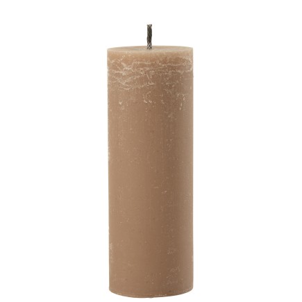 Bougie pilier en paraffine beige 10x10x28 cm
