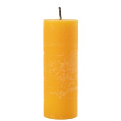 Bougie pilier en paraffine jaune 10x10x28 cm