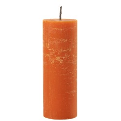 Bougie pilier en paraffine orange 10x10x28 cm