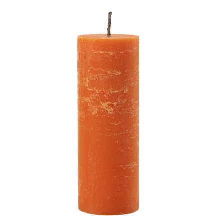 Bougie pilier en paraffine orange 10x10x28 cm