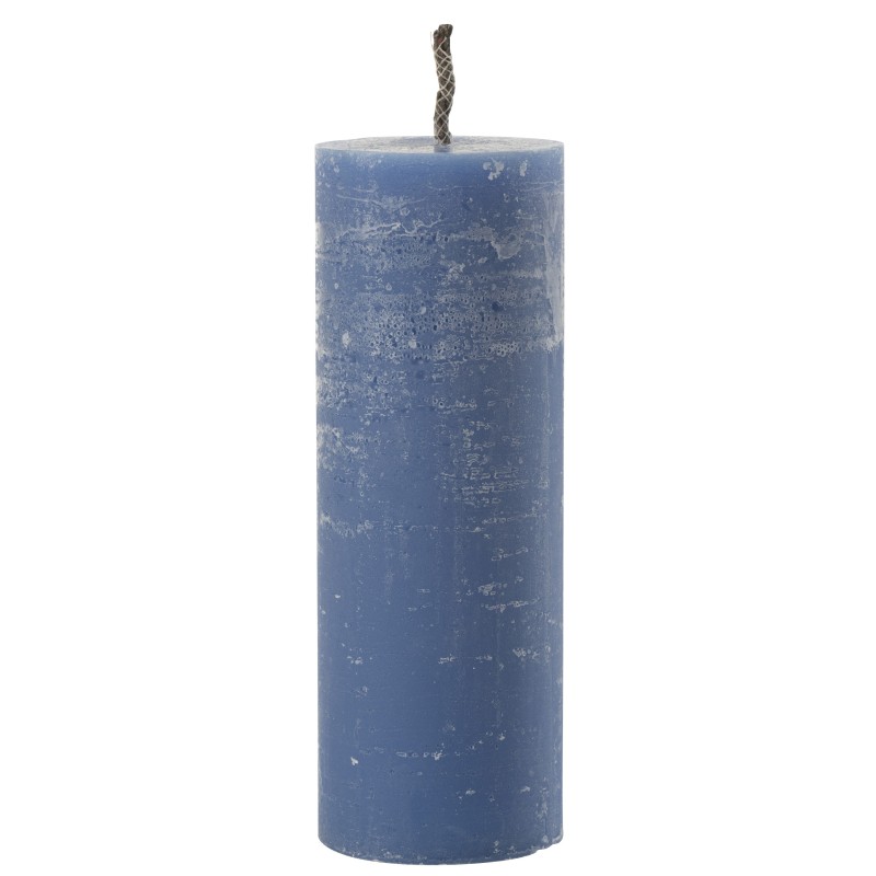 Bougie pilier en paraffine bleu 10x10x28 cm