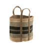 Panier rond en textile bleu 60x40x40 cm Panier rond en textile bleu 60x40x40 cm